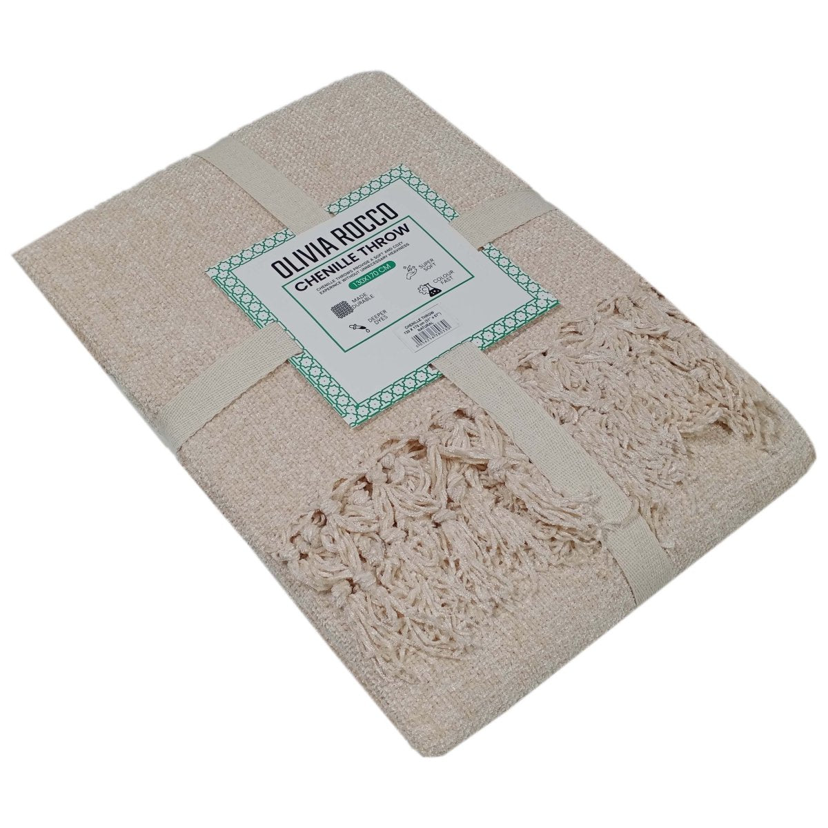 OLIVIA ROCCO Chenille Tassel Throw Blanket for Couch Sofa Chair Bed All - Season Cosy Sofa and Bedroom Layering - Joe’s Haven