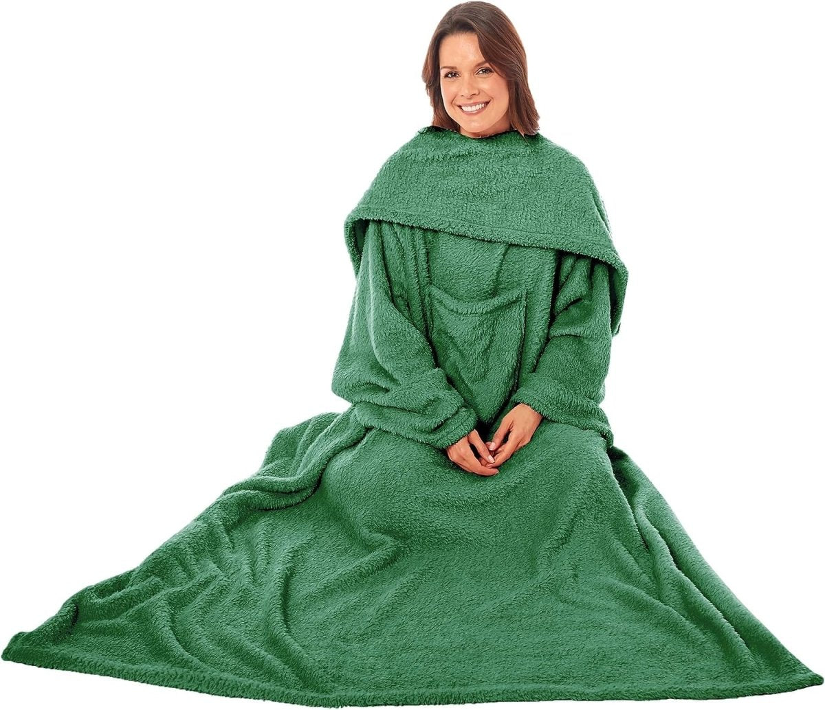 OLIVIA ROCCO Wearable TV Blanket With Sleeves And Pocket Ultra Soft Fleece 140x183 - Joe’s Haven