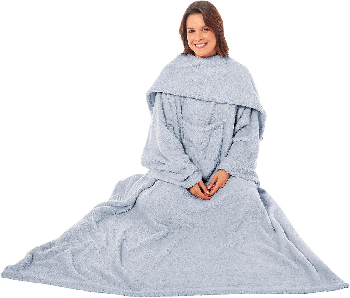 OLIVIA ROCCO Wearable TV Blanket With Sleeves And Pocket Ultra Soft Fleece 140x183 - Joe’s Haven