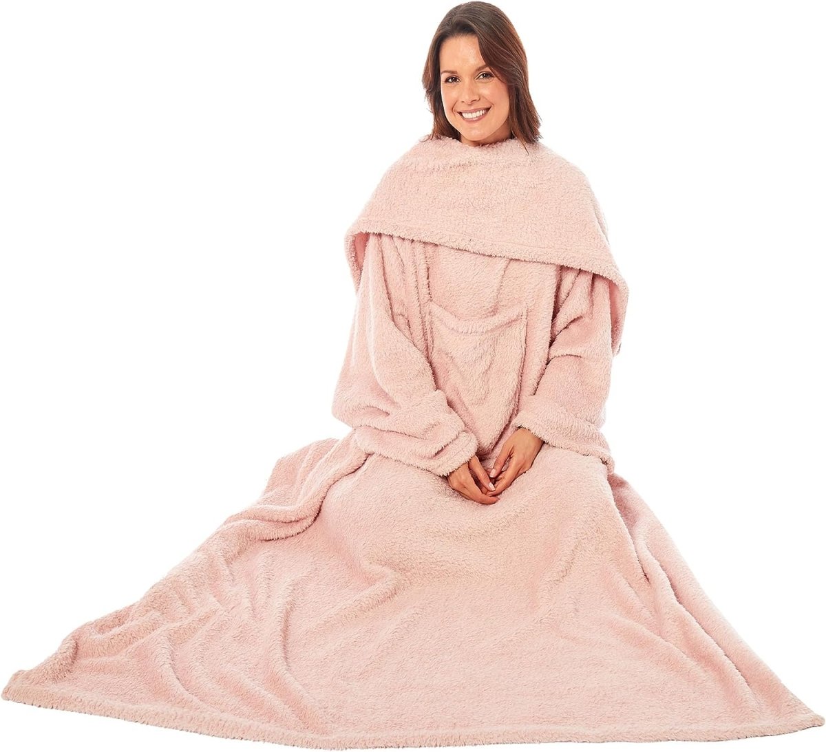 OLIVIA ROCCO Wearable TV Blanket With Sleeves And Pocket Ultra Soft Fleece 140x183 - Joe’s Haven