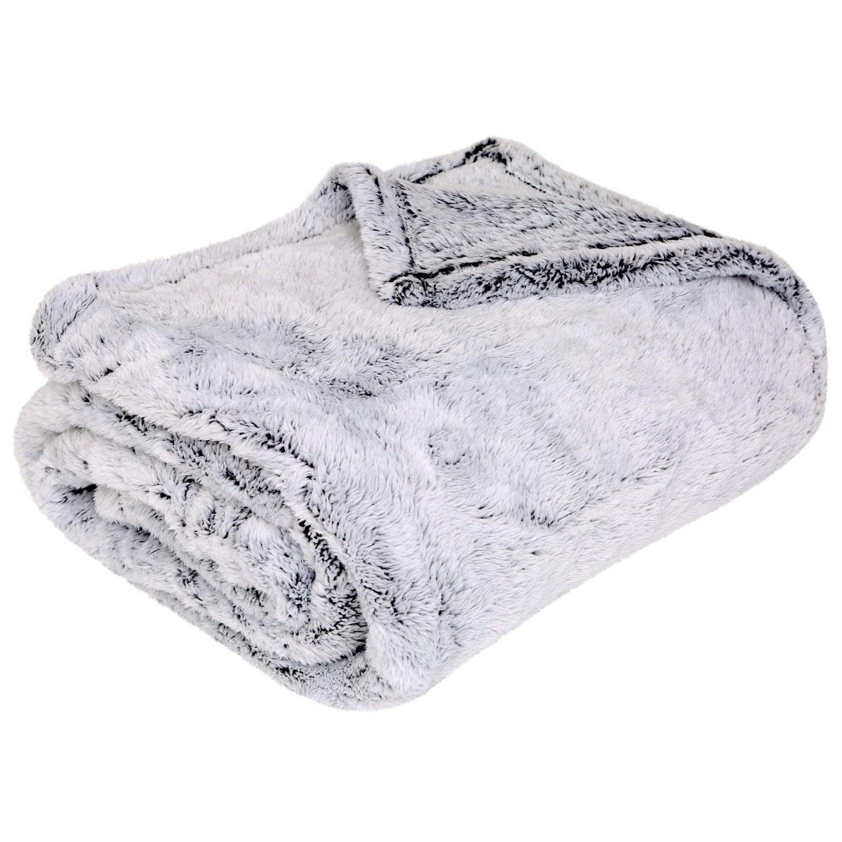 OLIVIA ROCCO Oversized Grey Shimmer Super Soft Fleece Throw Blanket For Sofa Bed Home - Joe’s Haven