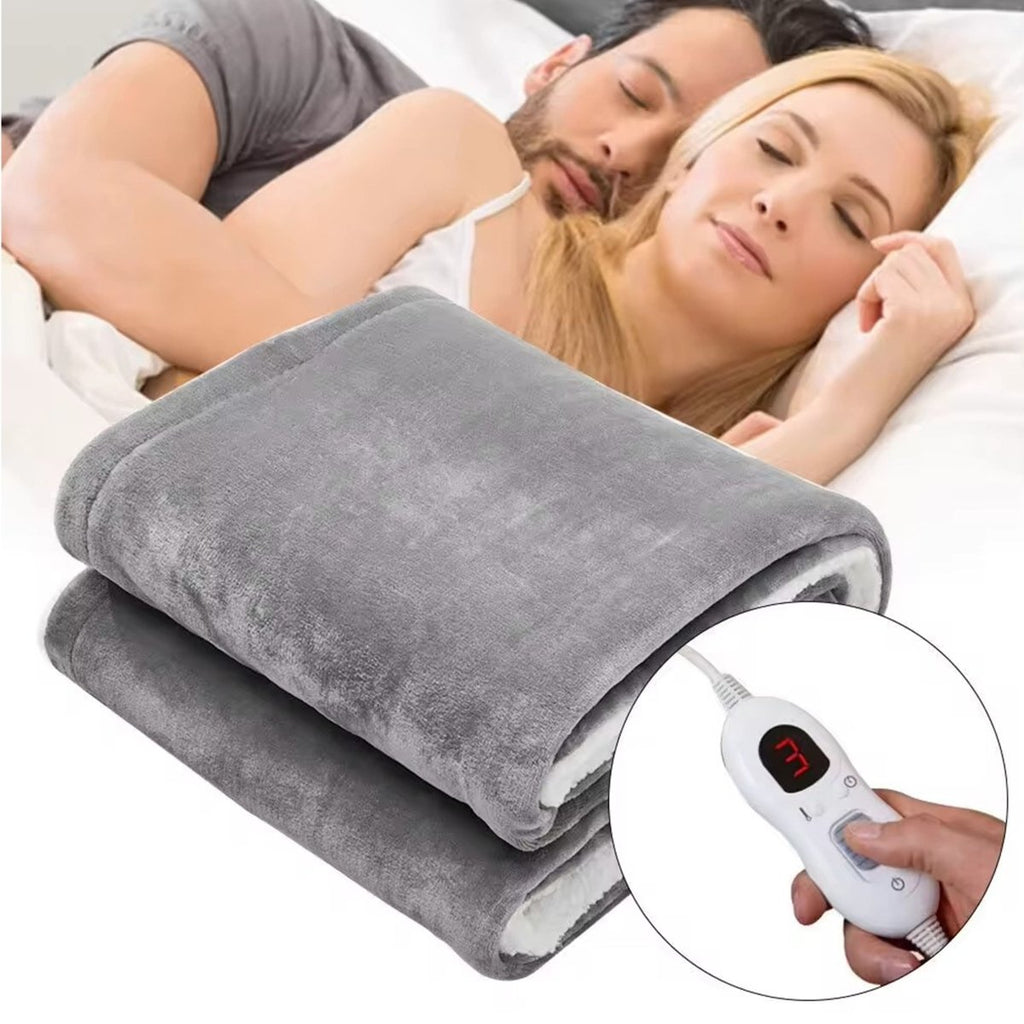 OLIVIA ROCCO Double Layer Electric Heated Throw Blanket Grey With Adjustable Heat - Joe’s Haven