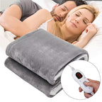 OLIVIA ROCCO Double Layer Electric Heated Throw Blanket Grey With Adjustable Heat - Joe’s Haven