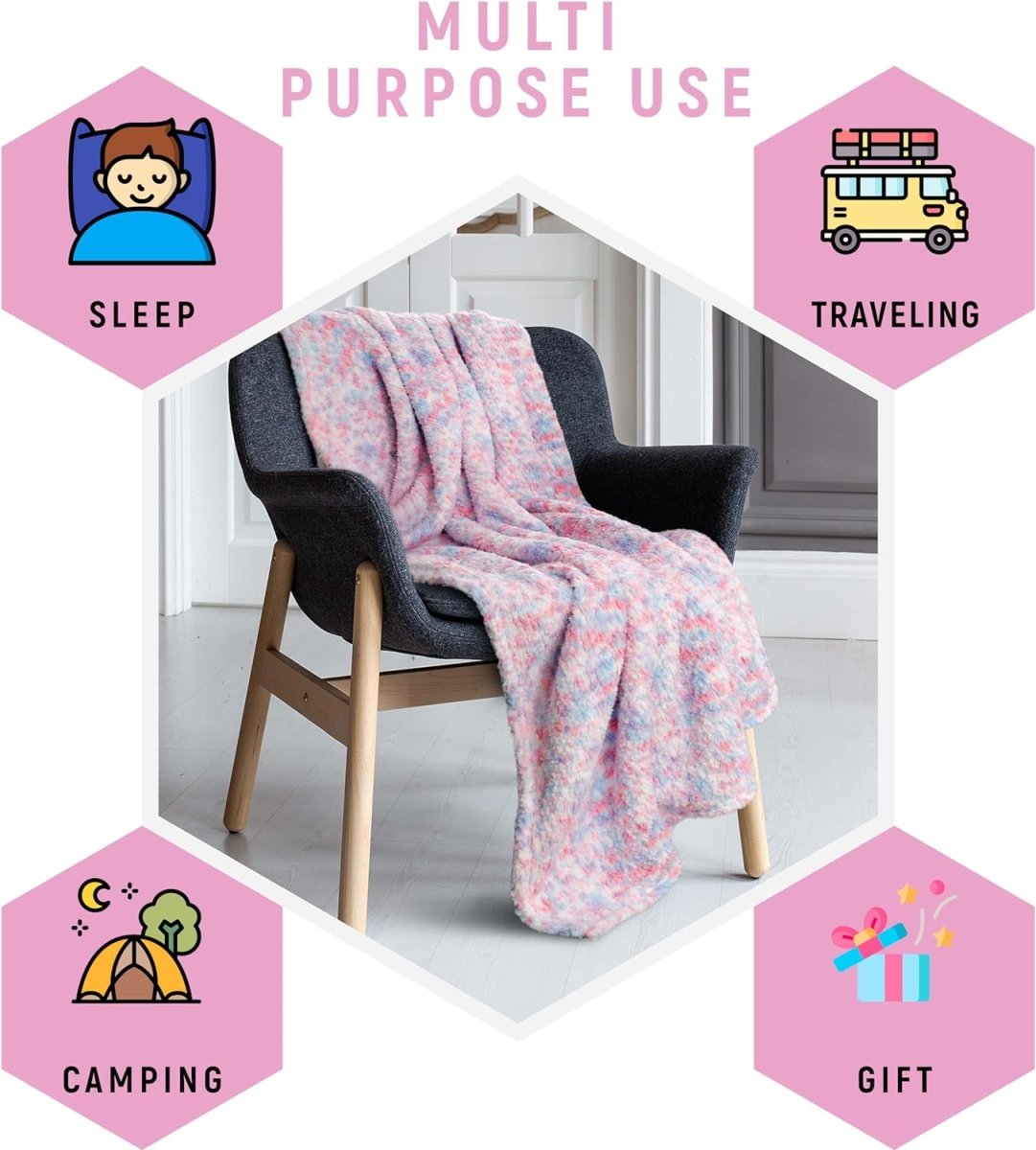 OLIVIA ROCCO Rainbow Teddy Fleece Throw For Kids 130 X 180 Cm Large Soft Blanket For Beds - Joe’s Haven