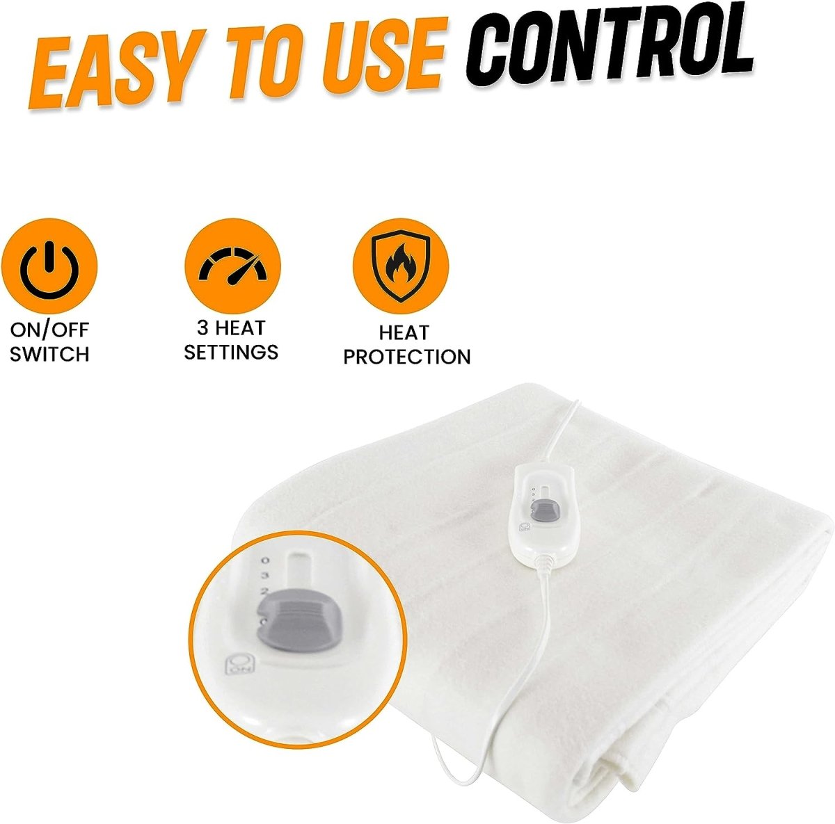 OLIVIA ROCCO Electric Heated Underblanket With 3 Heat Settings Overheat Protection Sizes - Joe’s Haven