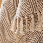 OLIVIA ROCCO Tangier Recycled Cotton Throw Blanket With Decorative Tassels Lightweight - Joe’s Haven