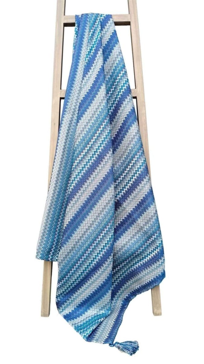 OLIVIA ROCCO Mia Bohemian Throw Blanket Tribal Striped Pattern Tasselled Edges for Sofas and Beds - Joe’s Haven