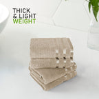 OLIVIA ROCCO Belmont Viscose Stripe Beige Towels 100% Cotton Hotel Quality Bath Towels - Joe’s Haven