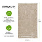 OLIVIA ROCCO Belmont Viscose Stripe Beige Towels 100% Cotton Hotel Quality Bath Towels - Joe’s Haven