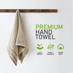 OLIVIA ROCCO Belmont Viscose Stripe Beige Towels 100% Cotton Hotel Quality Bath Towels - Joe’s Haven