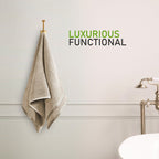 OLIVIA ROCCO Belmont Viscose Stripe Beige Towels 100% Cotton Hotel Quality Bath Towels - Joe’s Haven
