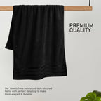 OLIVIA ROCCO Towels Belmont Viscose Stripe Black 100% Cotton Hotel Quality Bath Towels - Joe’s Haven