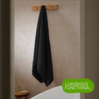 OLIVIA ROCCO Towels Belmont Viscose Stripe Black 100% Cotton Hotel Quality Bath Towels - Joe’s Haven