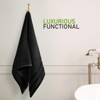 OLIVIA ROCCO Towels Belmont Viscose Stripe Black 100% Cotton Hotel Quality Bath Towels - Joe’s Haven