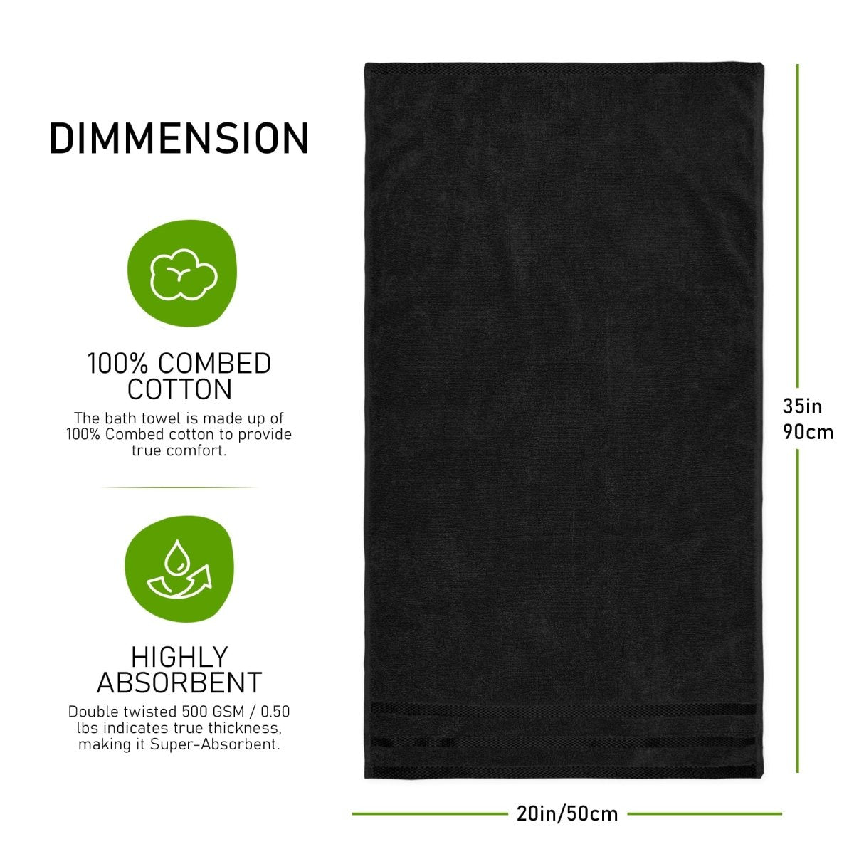 OLIVIA ROCCO Towels Belmont Viscose Stripe Black 100% Cotton Hotel Quality Bath Towels - Joe’s Haven