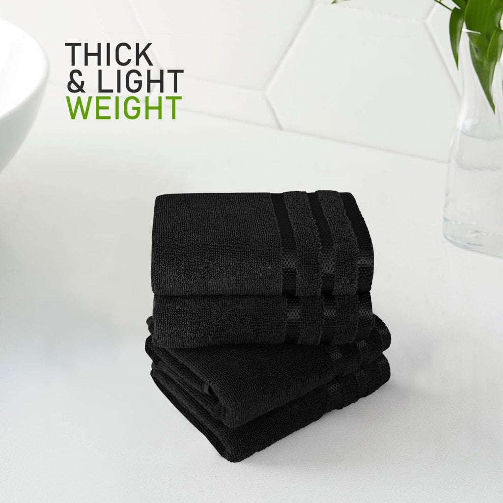 OLIVIA ROCCO Towels Belmont Viscose Stripe Black 100% Cotton Hotel Quality Bath Towels - Joe’s Haven