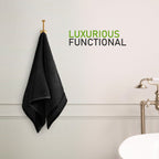 OLIVIA ROCCO Towels Belmont Viscose Stripe Black 100% Cotton Hotel Quality Bath Towels - Joe’s Haven