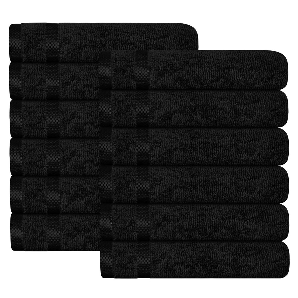 OLIVIA ROCCO Towels Belmont Viscose Stripe Black 100% Cotton Hotel Quality Bath Towels - Joe’s Haven