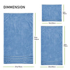 OLIVIA ROCCO Belmont Viscose Stripe Blue Towels 100% Cotton Hotel Quality Super Absorbent - Joe’s Haven