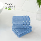 OLIVIA ROCCO Belmont Viscose Stripe Blue Towels 100% Cotton Hotel Quality Super Absorbent - Joe’s Haven