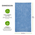OLIVIA ROCCO Belmont Viscose Stripe Blue Towels 100% Cotton Hotel Quality Super Absorbent - Joe’s Haven