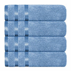 OLIVIA ROCCO Belmont Viscose Stripe Blue Towels 100% Cotton Hotel Quality Super Absorbent - Joe’s Haven
