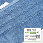 OLIVIA ROCCO Belmont Viscose Stripe Blue Towels 100% Cotton Hotel Quality Super Absorbent - Joe’s Haven