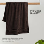 OLIVIA ROCCO Belmont Viscose Stripe Brown Towels 100% Cotton Hotel Quality Bath Towels - Joe’s Haven
