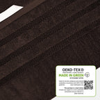 OLIVIA ROCCO Belmont Viscose Stripe Brown Towels 100% Cotton Hotel Quality Bath Towels - Joe’s Haven