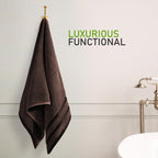 OLIVIA ROCCO Belmont Viscose Stripe Brown Towels 100% Cotton Hotel Quality Bath Towels - Joe’s Haven