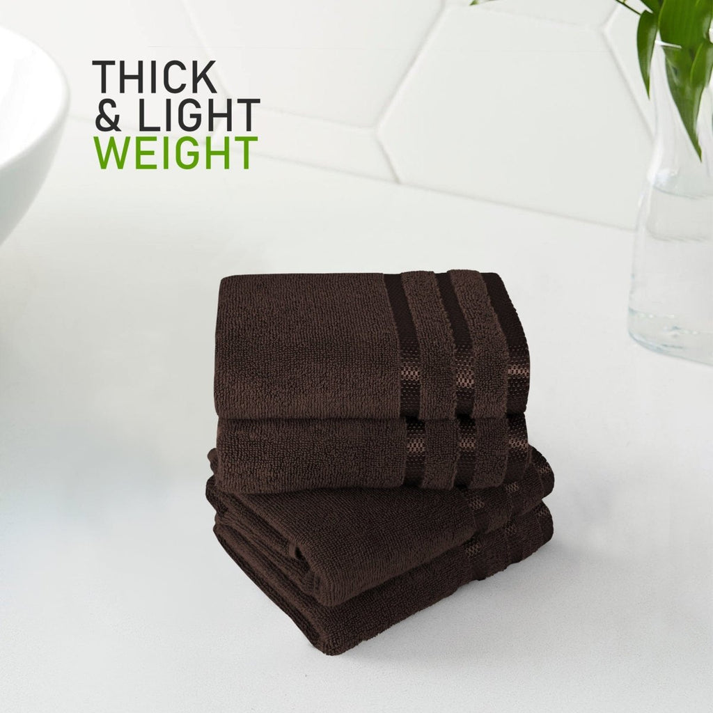 OLIVIA ROCCO Belmont Viscose Stripe Brown Towels 100% Cotton Hotel Quality Bath Towels - Joe’s Haven