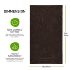 OLIVIA ROCCO Belmont Viscose Stripe Brown Towels 100% Cotton Hotel Quality Bath Towels - Joe’s Haven