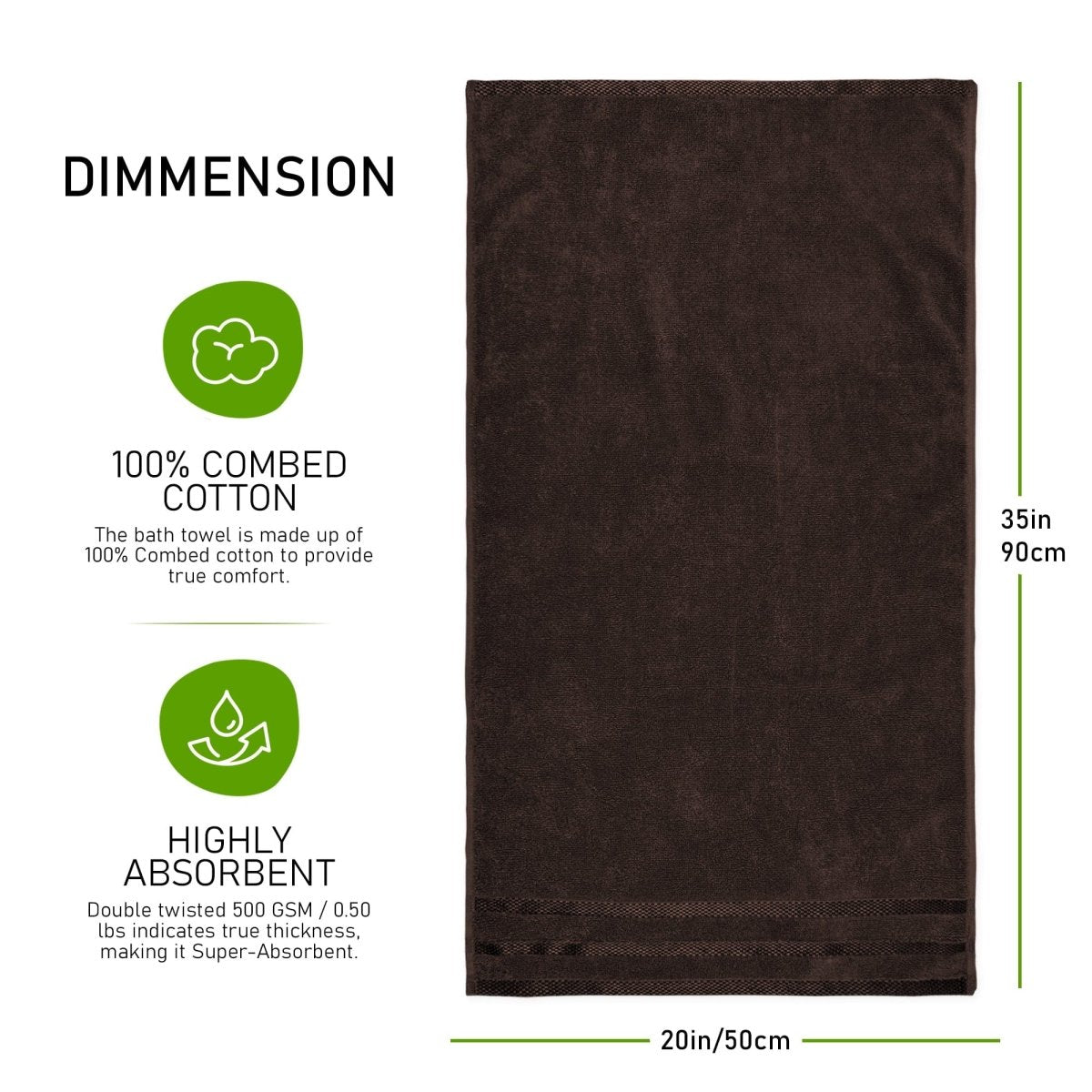 OLIVIA ROCCO Belmont Viscose Stripe Brown Towels 100% Cotton Hotel Quality Bath Towels - Joe’s Haven