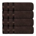 OLIVIA ROCCO Belmont Viscose Stripe Brown Towels 100% Cotton Hotel Quality Bath Towels - Joe’s Haven