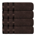 OLIVIA ROCCO Belmont Viscose Stripe Brown Towels 100% Cotton Hotel Quality Bath Towels - Joe’s Haven