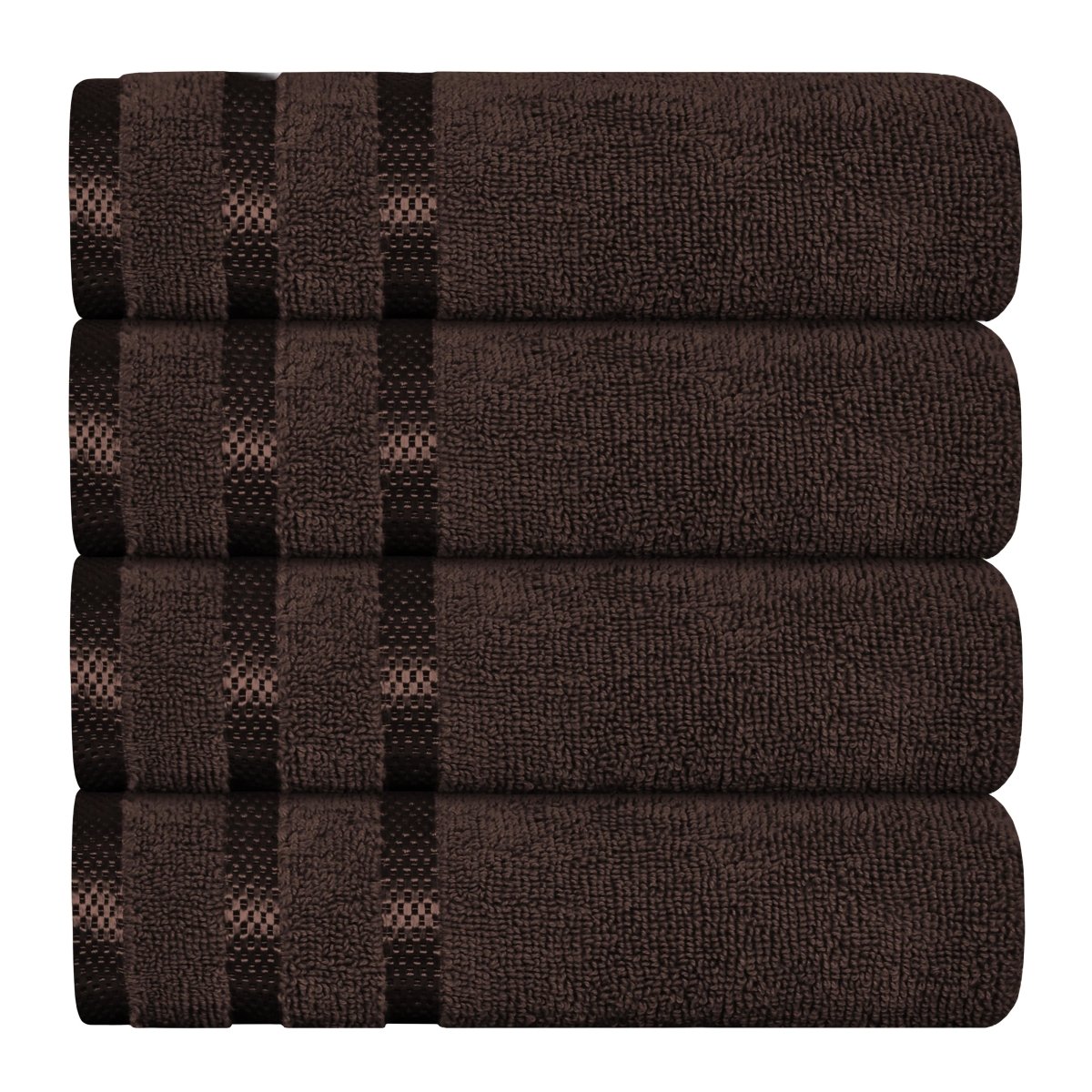 OLIVIA ROCCO Belmont Viscose Stripe Brown Towels 100% Cotton Hotel Quality Bath Towels - Joe’s Haven