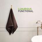 OLIVIA ROCCO Belmont Viscose Stripe Brown Towels 100% Cotton Hotel Quality Bath Towels - Joe’s Haven