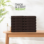 OLIVIA ROCCO Belmont Viscose Stripe Brown Towels 100% Cotton Hotel Quality Bath Towels - Joe’s Haven