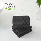OLIVIA ROCCO Belmont Viscose Stripe Grey Towels 100% Cotton Hotel Quality Super Absorbent - Joe’s Haven
