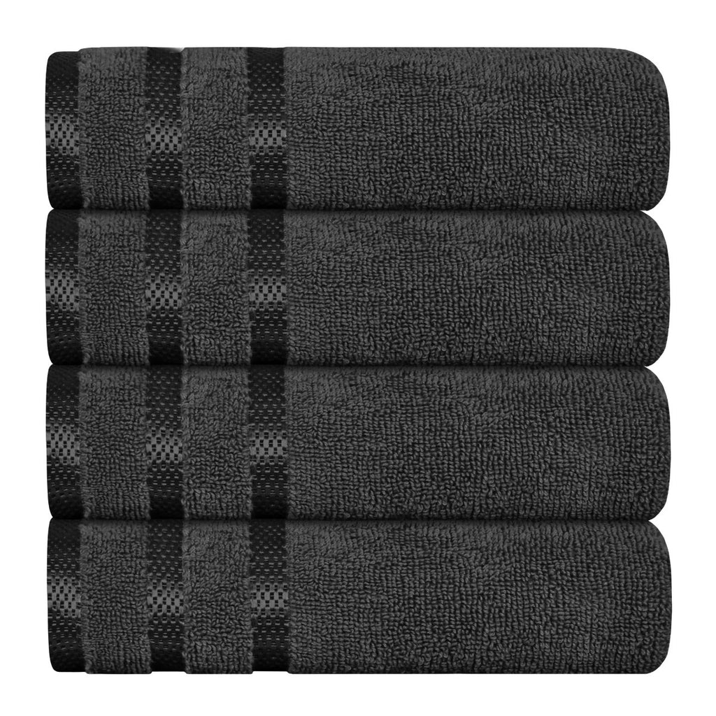 OLIVIA ROCCO Belmont Viscose Stripe Grey Towels 100% Cotton Hotel Quality Super Absorbent - Joe’s Haven