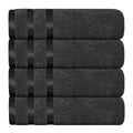 OLIVIA ROCCO Belmont Viscose Stripe Grey Towels 100% Cotton Hotel Quality Super Absorbent - Joe’s Haven