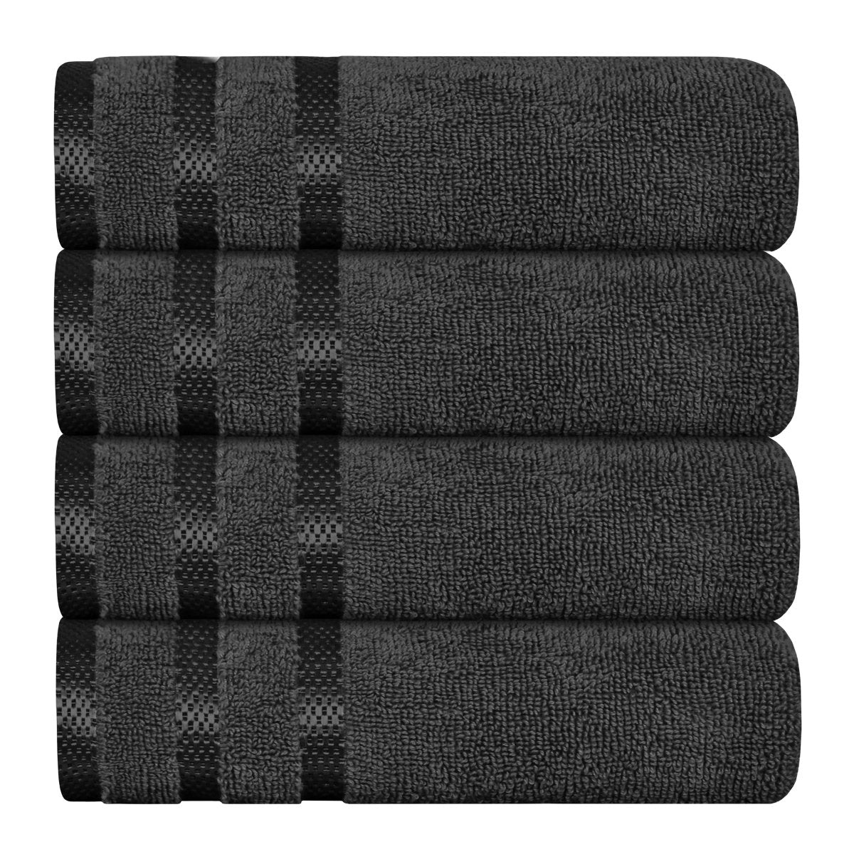 OLIVIA ROCCO Belmont Viscose Stripe Grey Towels 100% Cotton Hotel Quality Super Absorbent - Joe’s Haven