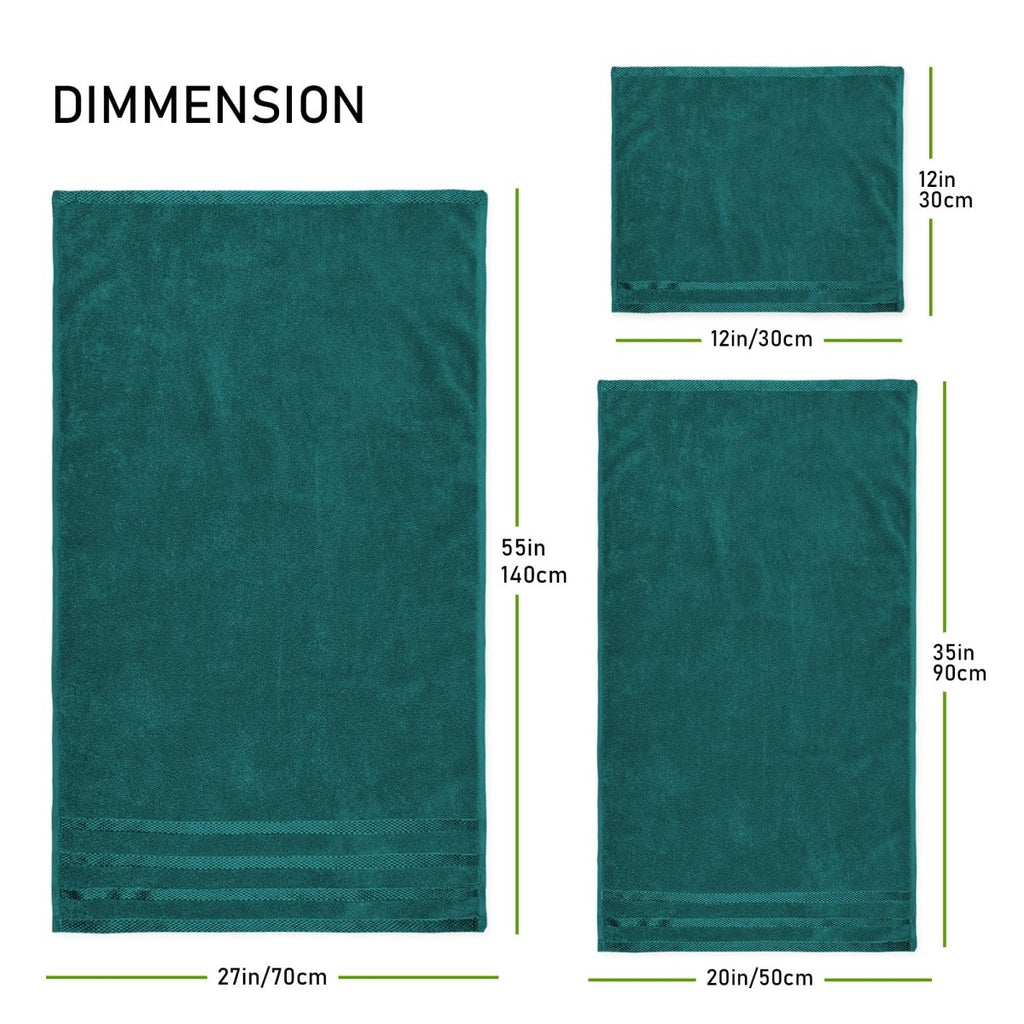 OLIVIA ROCCO Belmont Viscose Stripe Jade Green Towels 100% Cotton Hotel Quality Easy - Care Hotel - Quality Bathroom - Joe’s Haven
