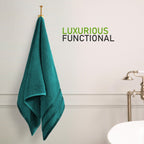 OLIVIA ROCCO Belmont Viscose Stripe Jade Green Towels 100% Cotton Hotel Quality Easy - Care Hotel - Quality Bathroom - Joe’s Haven