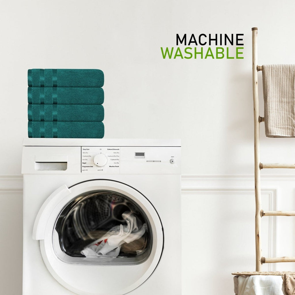 OLIVIA ROCCO Belmont Viscose Stripe Jade Green Towels 100% Cotton Hotel Quality Easy - Care Hotel - Quality Bathroom - Joe’s Haven
