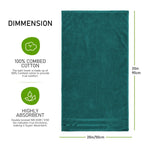 OLIVIA ROCCO Belmont Viscose Stripe Jade Green Towels 100% Cotton Hotel Quality Easy - Care Hotel - Quality Bathroom - Joe’s Haven