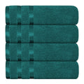 OLIVIA ROCCO Belmont Viscose Stripe Jade Green Towels 100% Cotton Hotel Quality Easy - Care Hotel - Quality Bathroom - Joe’s Haven