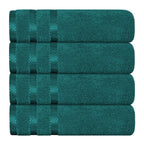 OLIVIA ROCCO Belmont Viscose Stripe Jade Green Towels 100% Cotton Hotel Quality Easy - Care Hotel - Quality Bathroom - Joe’s Haven