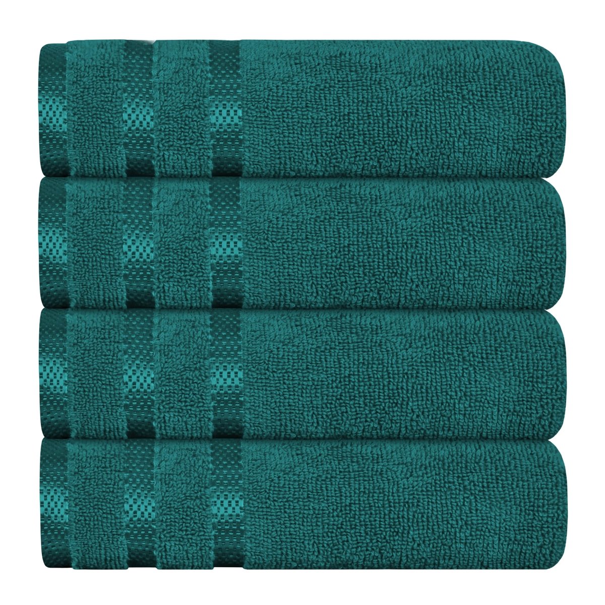 OLIVIA ROCCO Belmont Viscose Stripe Jade Green Towels 100% Cotton Hotel Quality Easy - Care Hotel - Quality Bathroom - Joe’s Haven