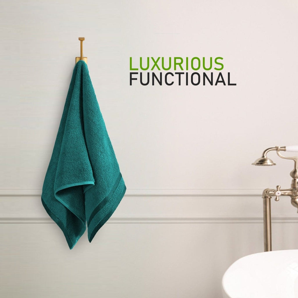 OLIVIA ROCCO Belmont Viscose Stripe Jade Green Towels 100% Cotton Hotel Quality Easy - Care Hotel - Quality Bathroom - Joe’s Haven